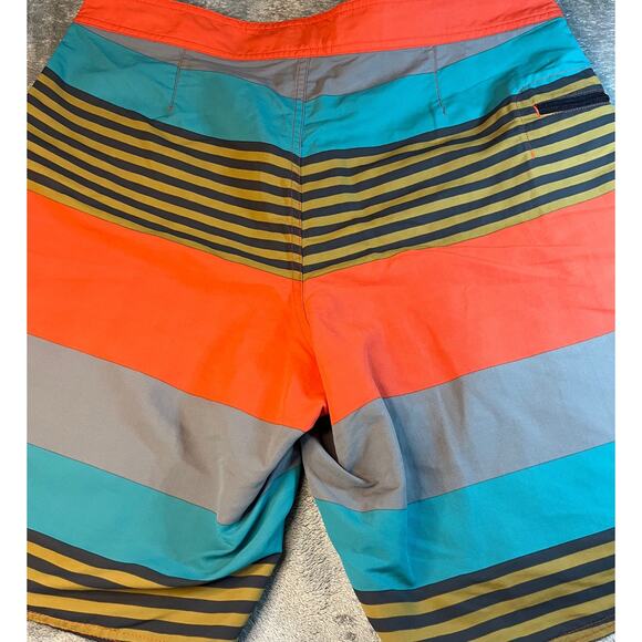 Board Shorts Striped Swim Trunks Multi Color Swimwear Beach Surf Casual‎ - Picture 3 of 9